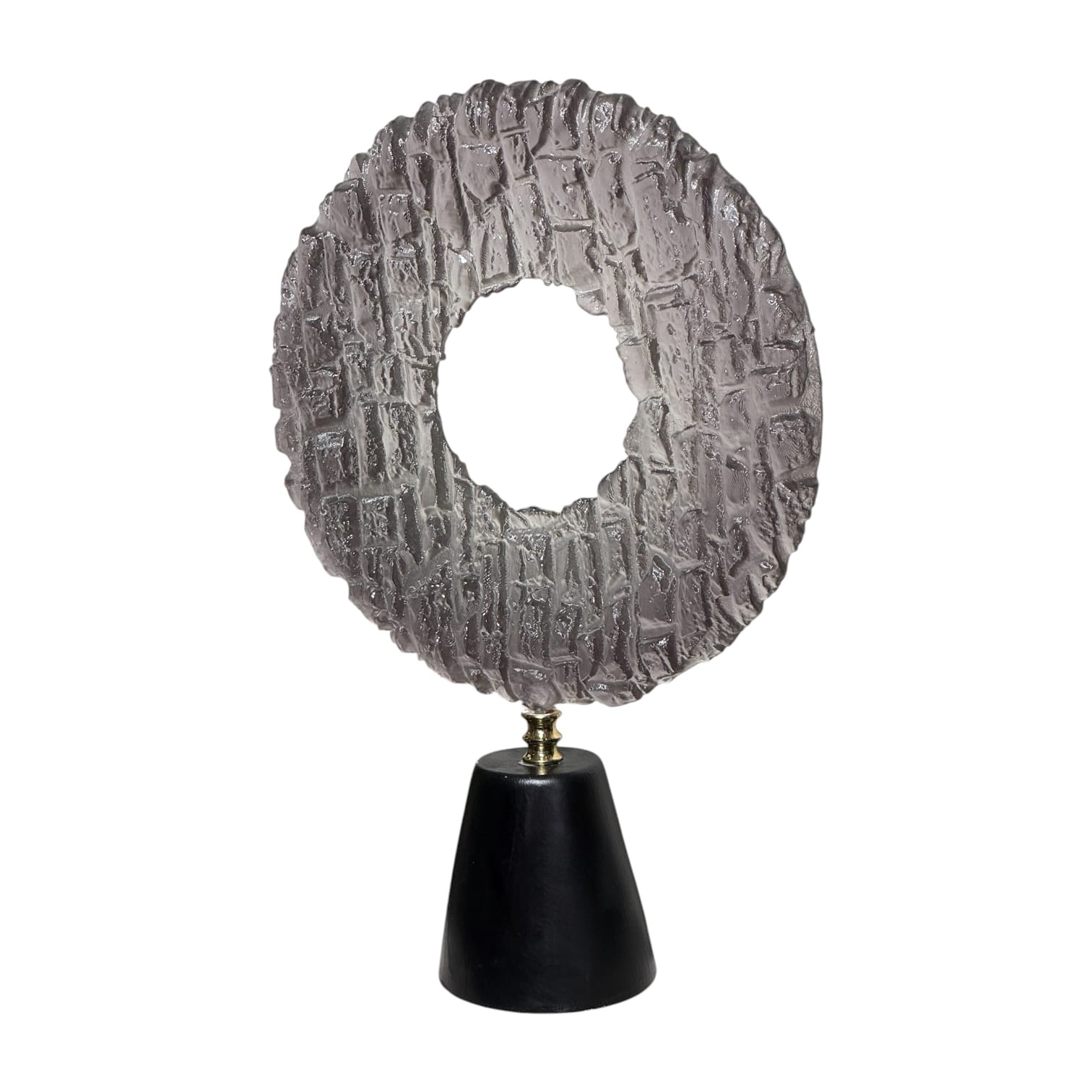 Reçine Dekoratif Disk Heykel / Füme - Görsel 4
